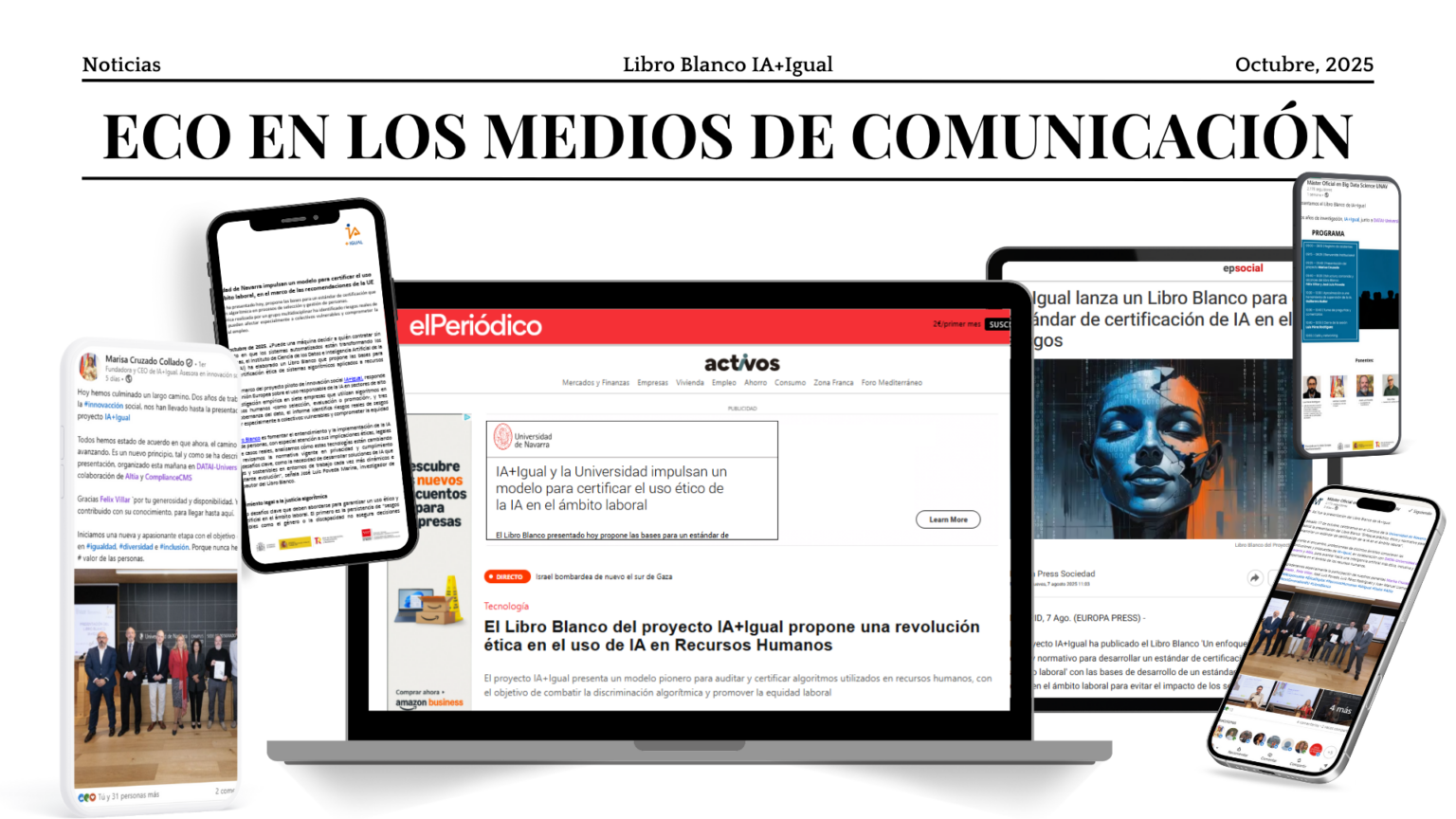 Publicación del Libro Blanco IA+Igual en medios de comunicación