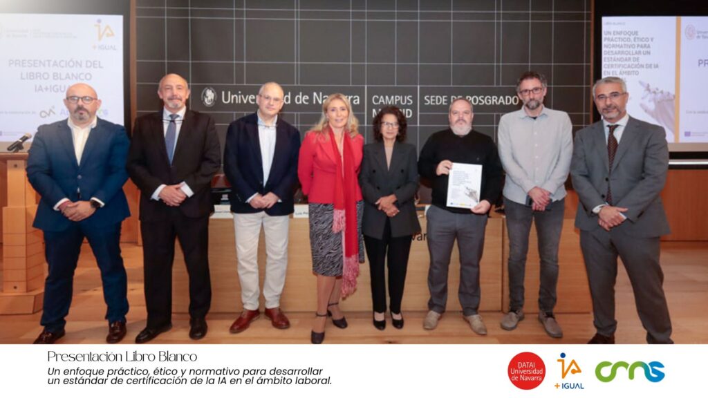 portada evento presentacion del libro blanco sobre regulacion IA. Proyecto IA+Igual y ComplianceCMS.