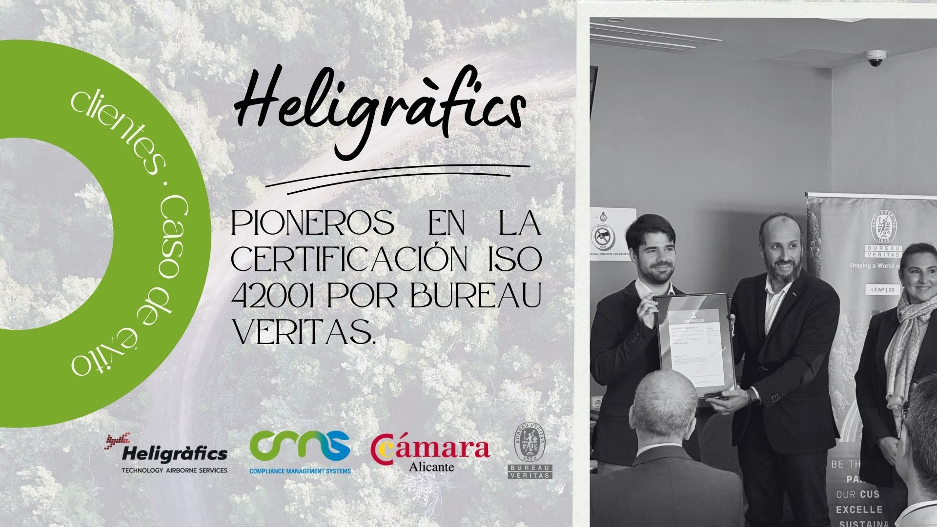 Evento entrega certificado ISO 42001 a Heligràfics, cliente de ComplianceCMS