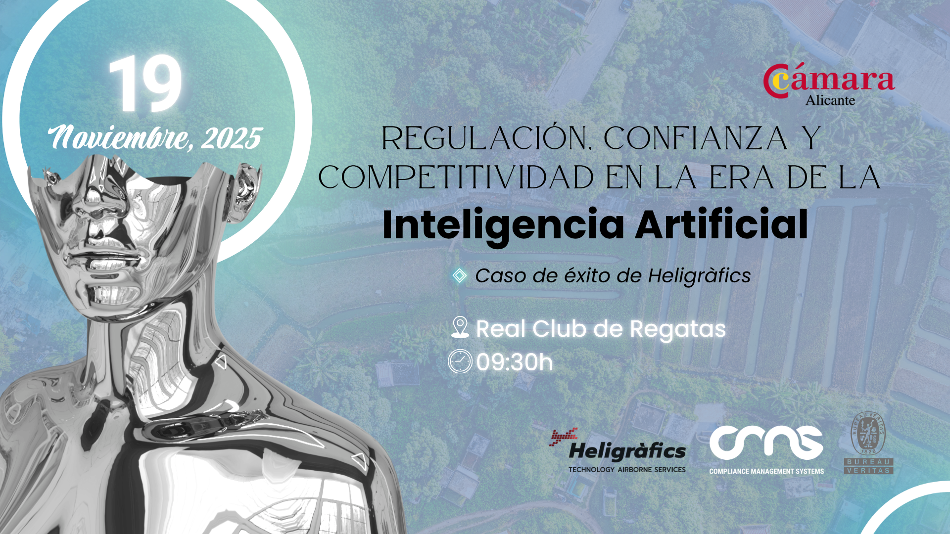 Portada inicio evento 19noviembre en Camara Comercio Alicante sobre Regulación de IA con Heligràfics