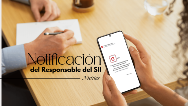 persona que ve en el móvil la guia para el nombramiento del responsable del SII de la AIPI